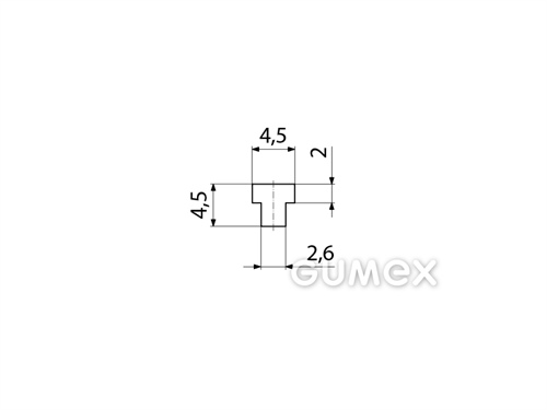 Kompaktes Silikonprofil, T-Form - 0143, 