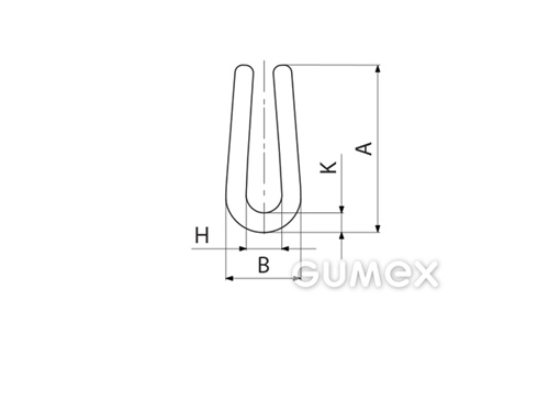 Kompaktes Silikonprofil, U-Form - 0104, 