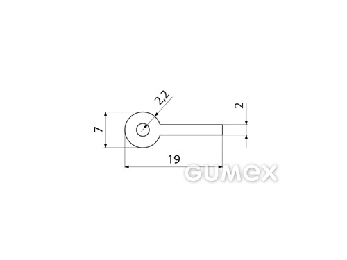 Kompaktes Silikonprofil, I-Form mit Hohlkammer - 0516, 