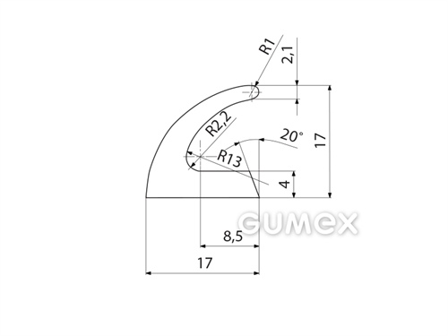 Kompaktes Silikonprofil, L-Form - 0136, 