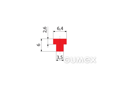 Kompaktes Silikonprofil, T-Form - 0143, 