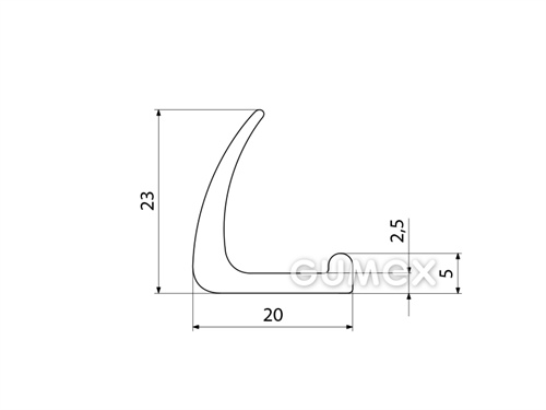 Kompaktes Silikonprofil, L-Form - 0135, 
