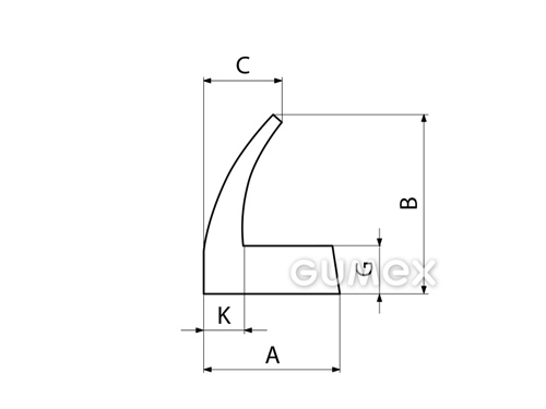 Kompaktes Silikonprofil, L-Form - 0136, 