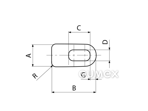 Kompaktes Silikonprofil, D-Form mit Hohlkammer - 0112, 