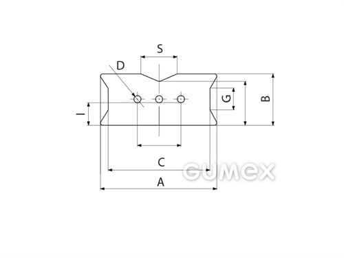 Kompaktes Silikonprofil, mit Formgebung, Hohlkammern - 0123, 