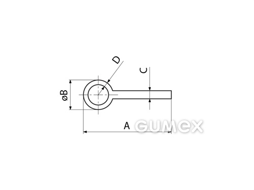 Kompaktes Silikonprofil, I-Form mit Hohlkammer - 0516, 