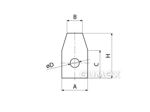 Kompaktes Silikonprofil, mit Formgebung, Hohlkammer - 0214, 