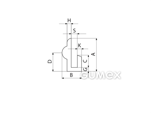 Kompaktes Silikonprofil, U-Form - 0176, 