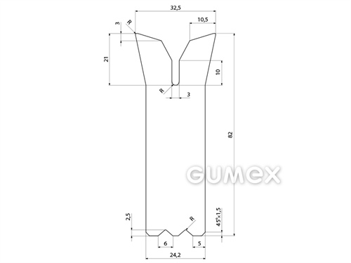 Kompaktes Silikonprofil, V-Form - 0502, 