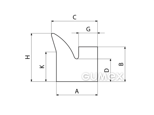 Kompaktes Silikonprofil, V-Form - 0506, 