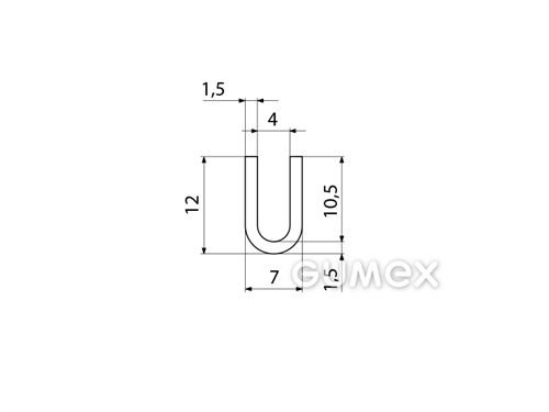 Kompaktes Silikonprofil, U-Form - 0104, 