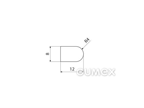 Kompaktes Silikonprofil, D-Form - 0106, 
