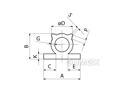 Kompaktes Silikonprofil, mit Formgebung - 0165, 