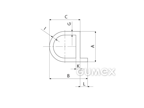 Kompaktes Silikonprofil, P-Form mit Hohlkammer - 0148, 