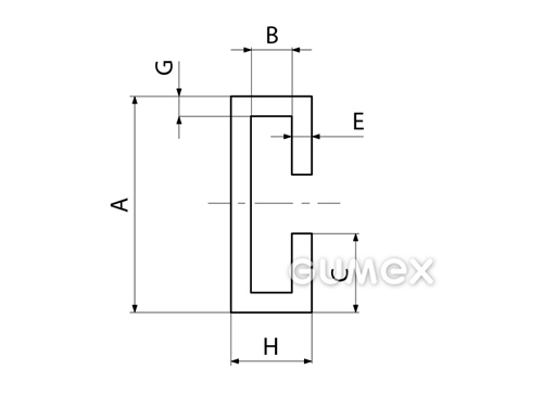 Kompaktes Silikonprofil, C-Form - 0164, 