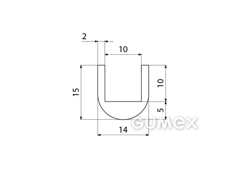 Kompaktes Silikonprofil, U-Form - 0104, 