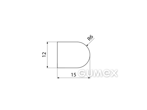 Kompaktes Silikonprofil, D-Form - 0106, 