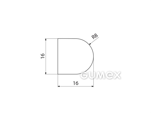 Kompaktes Silikonprofil, D-Form - 0106, 