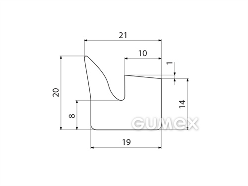 Kompaktes Silikonprofil, V-Form - 0506, 