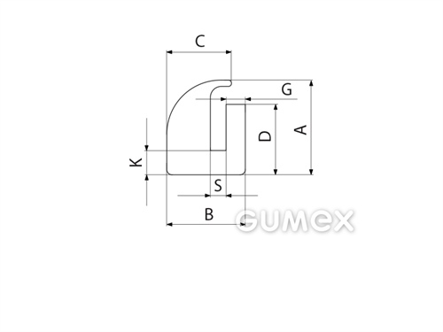 Kompaktes Silikonprofil, U-Form - 0173, 