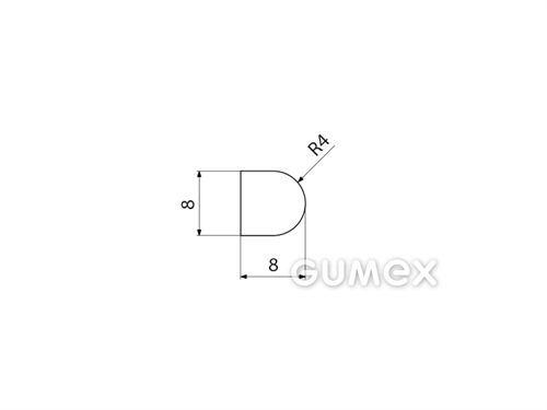 Kompaktes Silikonprofil, D-Form - 0106, 