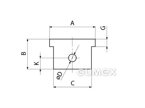 Kompaktes Silikonprofil, T-Form mit Hohlkammer - 0151, 