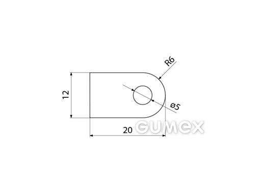 Kompaktes Silikonprofil, D-Form mit Hohlkammer - 0111, 