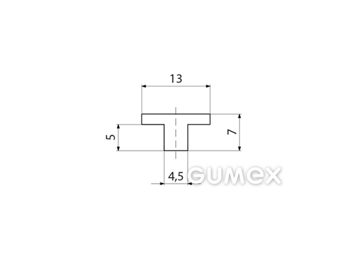Kompaktes Silikonprofil, T-Form - 0143, 