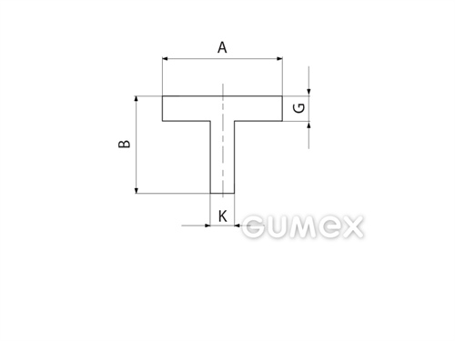 Kompaktes Silikonprofil, T-Form - 0143, 