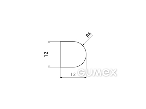 Kompaktes Silikonprofil, D-Form - 0106, 