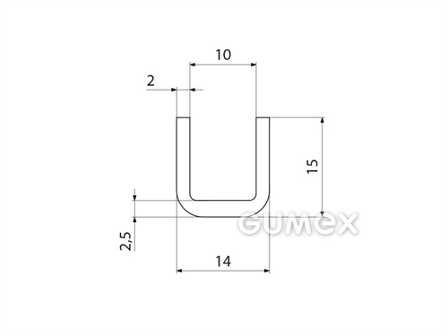 Kompaktes Silikonprofil, U-Form - 0517, 