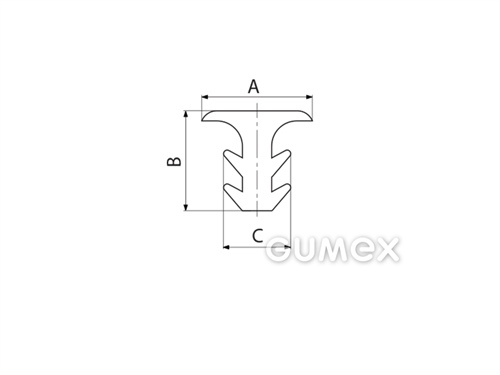 Kompaktes Silikonprofil, T-Form - 0185, 