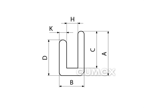 Kompaktes Silikonprofil, U-Form - 0146, 