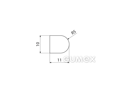 Kompaktes Silikonprofil, D-Form - 0106, 
