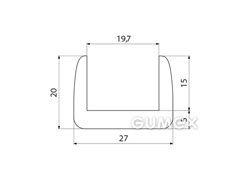 Kompaktes Silikonprofil, U-Form - 0105, 