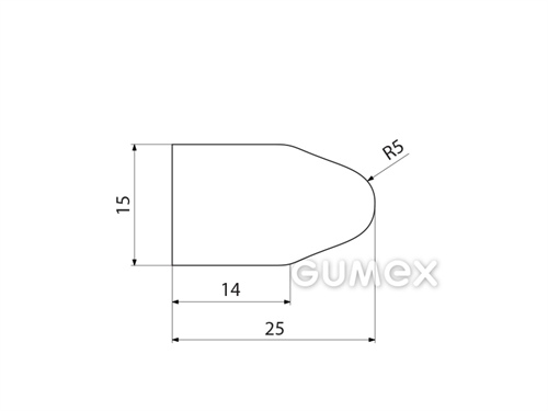 Kompaktes Silikonprofil, D-Form - 0119, 