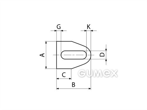 Kompaktes Silikonprofil, D-Form mit Hohlkammer - 0159, 