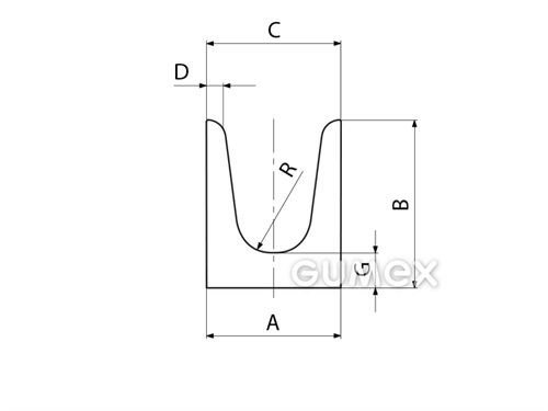 Kompaktes Silikonprofil, V-Form - 0504, 