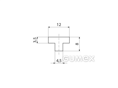 Kompaktes Silikonprofil, T-Form - 0143, 