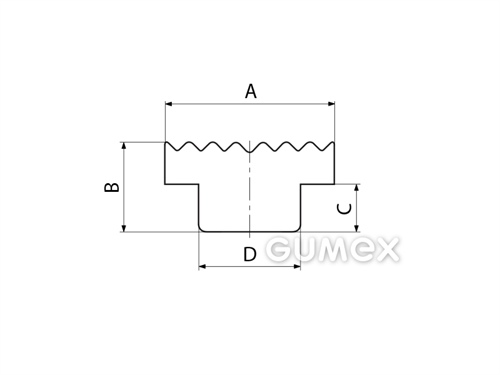 Kompaktes Silikonprofil, T-Form - 0187, 