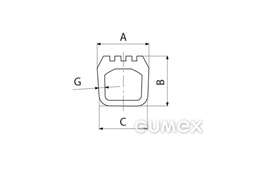 Kompaktes Silikonprofil, mit Formgebung, Hohlkammer - 0183, 