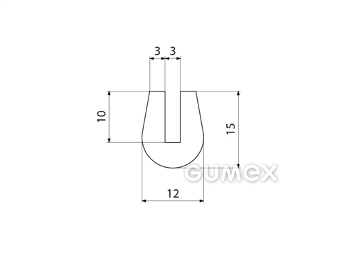 Kompaktes Silikonprofil, U-Form - 0145, 