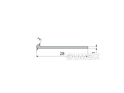 Kompaktes Silikonprofil, P-Form - 0211, 