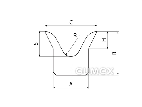 Kompaktes Silikonprofil, V-Form - 0503, 