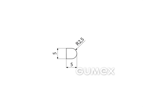 Kompaktes Silikonprofil, D-Form - 0106, 