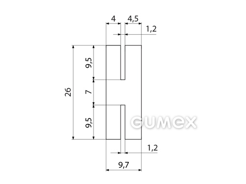 Kompaktes Silikonprofil, H-Form - 0155, 