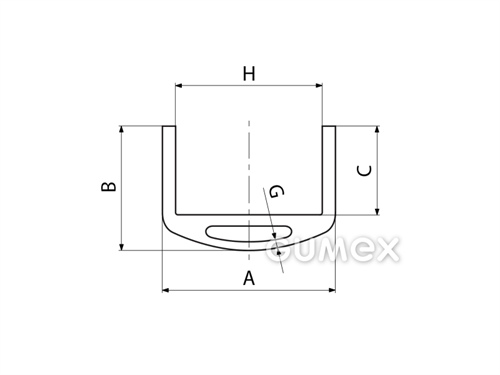 Kompaktes Silikonprofil, U-Form mit Hohlkammer - 0207, 