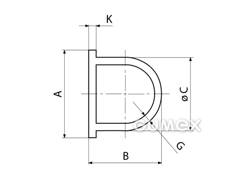 Kompaktes Silikonprofil, D-Form mit Hohlkammer - 0140, 
