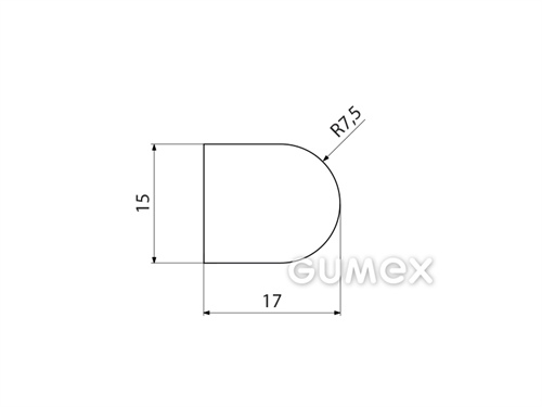 Kompaktes Silikonprofil, D-Form - 0106, 