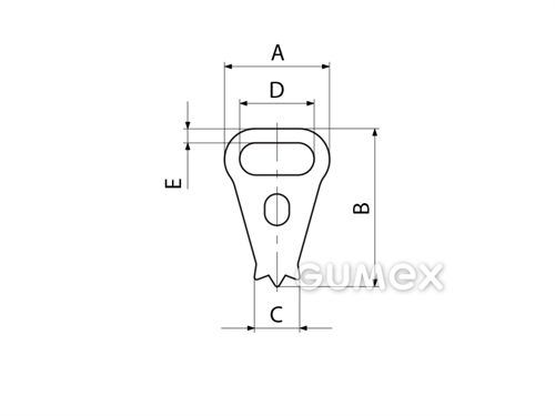 Kompaktes Silikonprofil, mit Formgebung, Hohlkammern - 0208, 